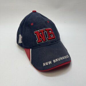 Vintage New Brunswick Hat Cap Strap Back Mens Red / Blue Canada Outdoor 90s